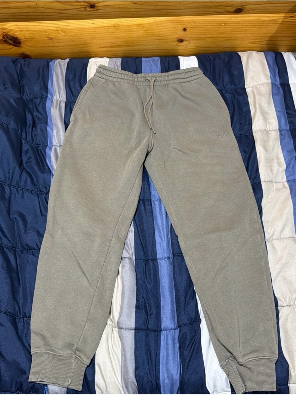 Men's LCKR Olive Green Fleece Joggers with Drawstring
